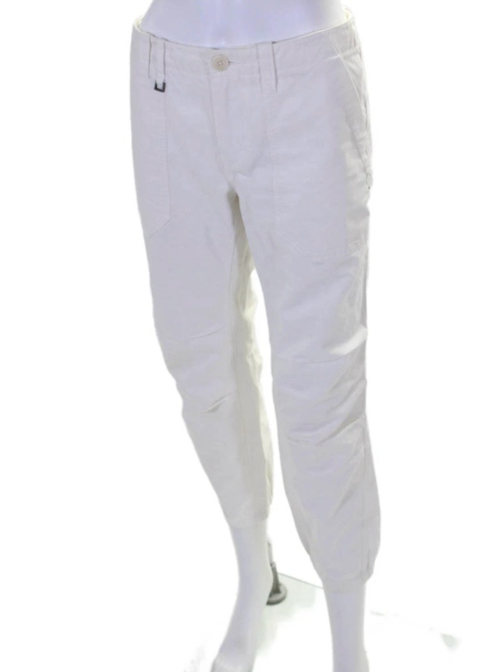 Zadig & Voltaire Palma Grunge Women’s Utility Crop Pants in Off White Size Small - Picture 5 of 11